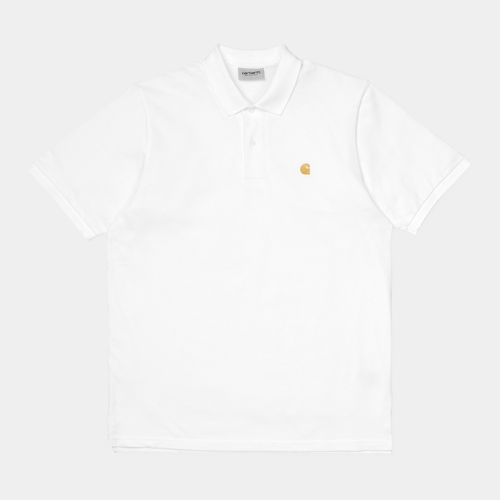 Carhartt WIP S/s Chase Pique Polo - White/gold