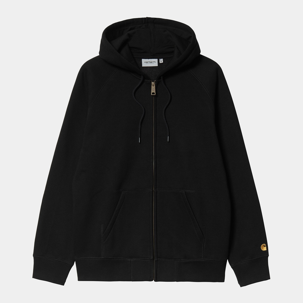 Carhartt WIP Hooded Chase Jacket - Black / Gold