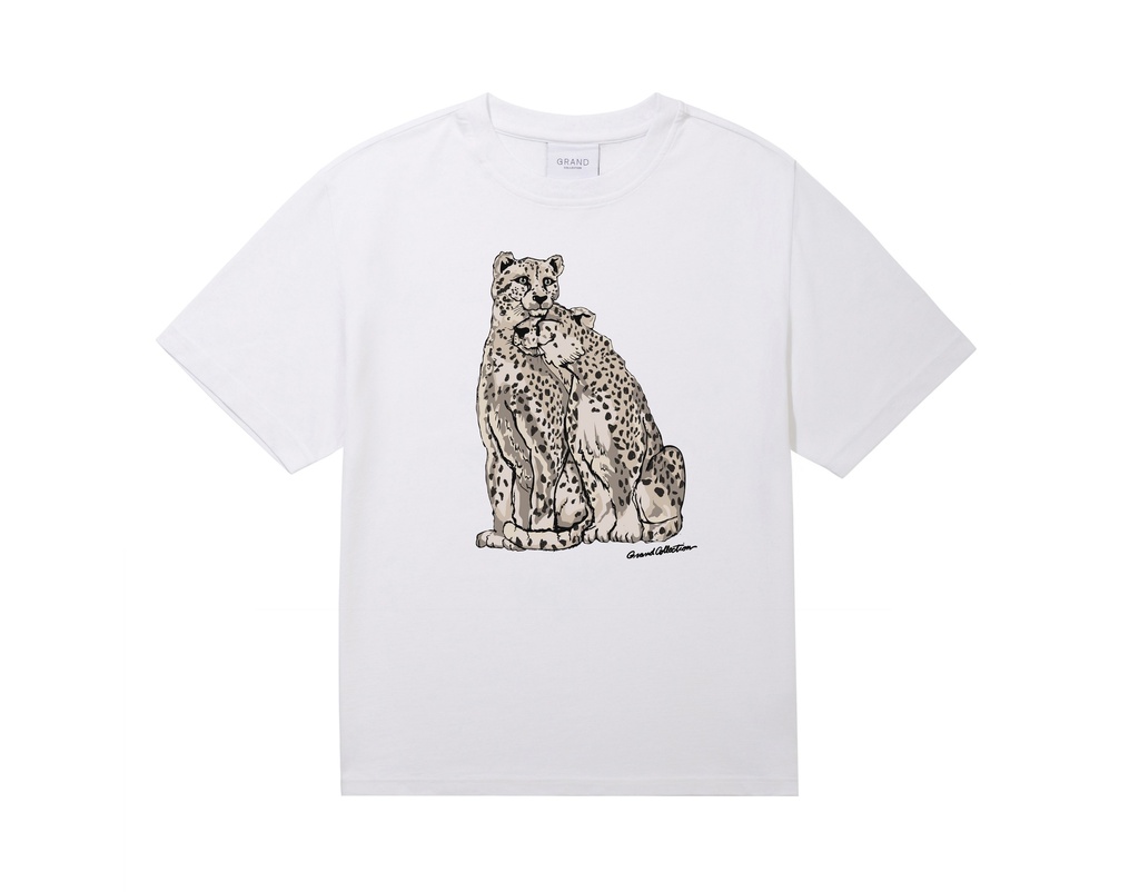 Grand Collection Snow Leopard Tee - White